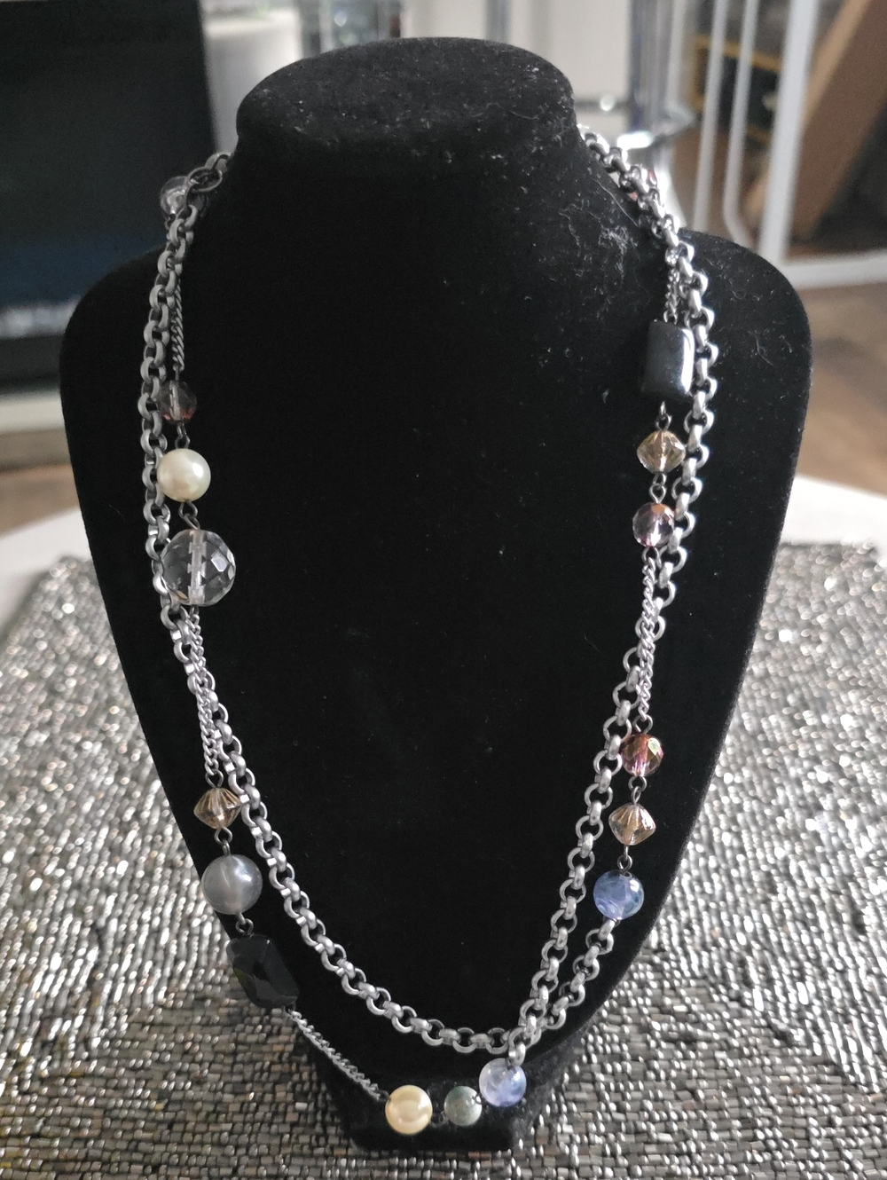 Silver Multi-Bead Women's Necklace - Brand